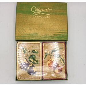 NOS Caspari Golden Fruit by Pamela Gladding Double Deck Playing cards